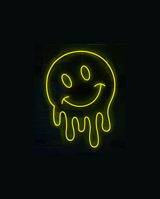Louez notre enseigne au néon Smiley Fondant des années 90